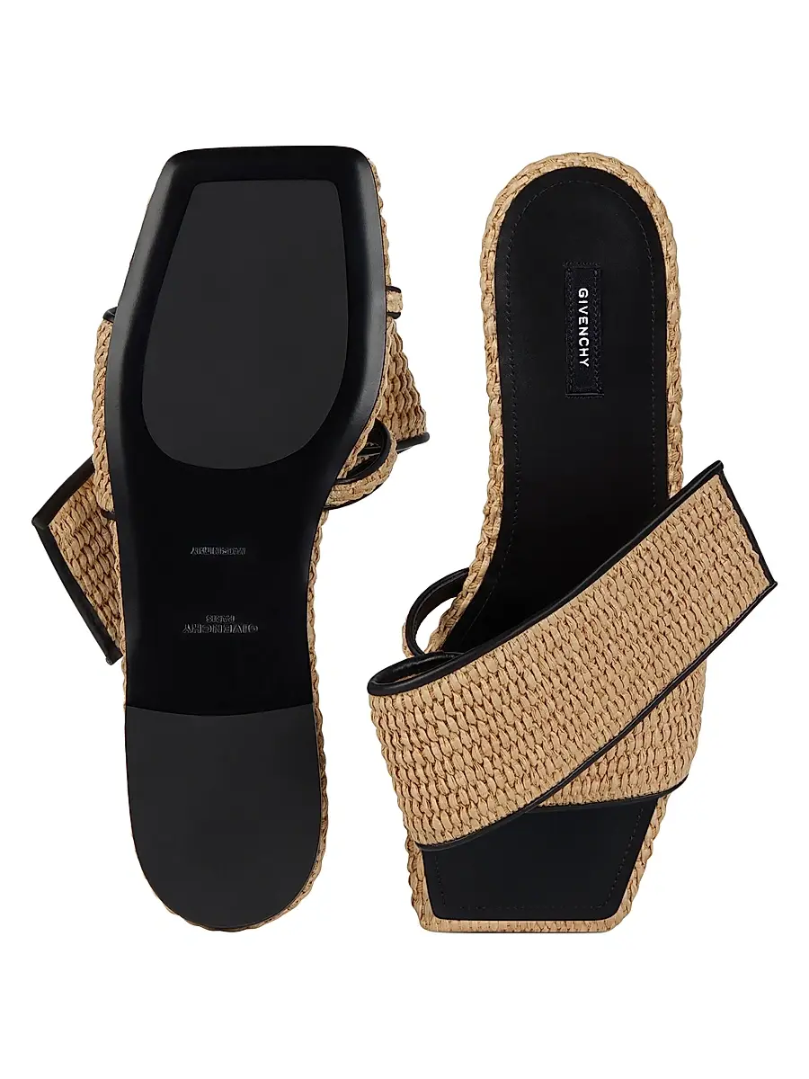 Givenchy Women's Sliced Square Raffia-Effect Flat Mules | Thumbnail 5 Givenchy Women's Sliced Square Raffia-Effect Flat Mules | Thumbnail 5