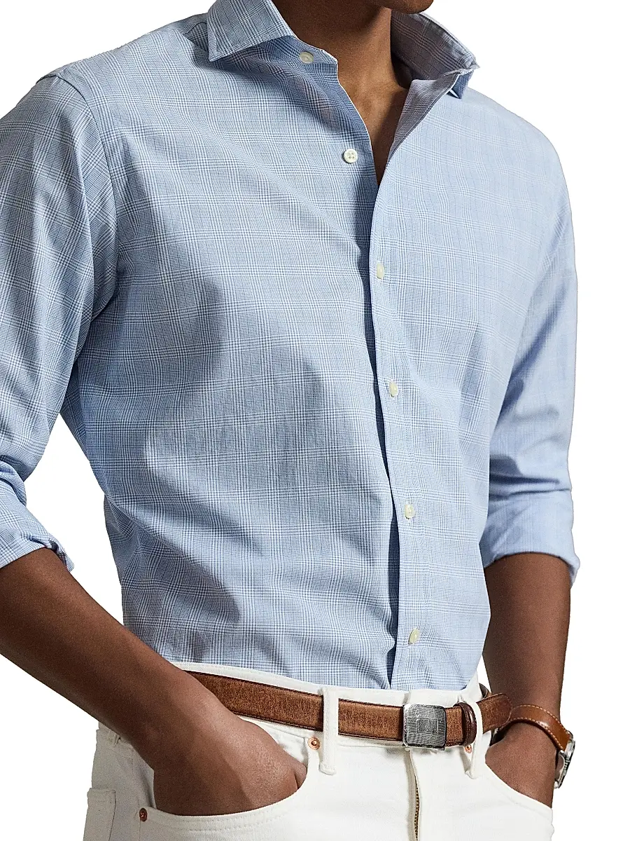 Polo Ralph Lauren Men's Check Cotton Poplin Shirt | Thumbnail 4 Polo Ralph Lauren Men's Check Cotton Poplin Shirt | Thumbnail 4
