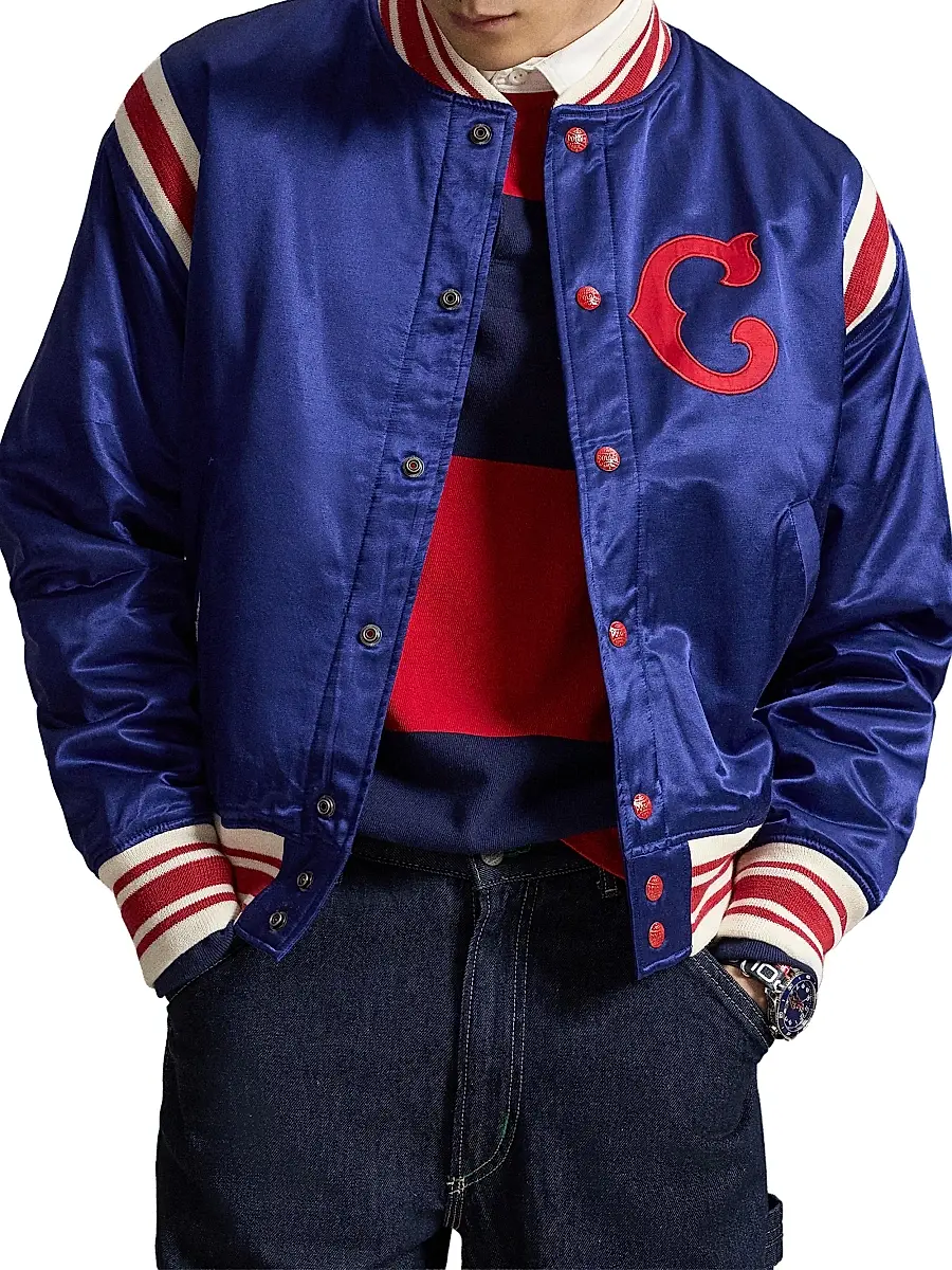 Polo Ralph Lauren Men's Cubs Cotton-Blend Satin Bomber Jacket | Thumbnail 2 Polo Ralph Lauren Men's Cubs Cotton-Blend Satin Bomber Jacket | Thumbnail 2