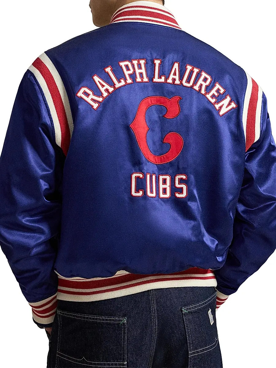 Polo Ralph Lauren Men's Cubs Cotton-Blend Satin Bomber Jacket | Thumbnail 3 Polo Ralph Lauren Men's Cubs Cotton-Blend Satin Bomber Jacket | Thumbnail 3