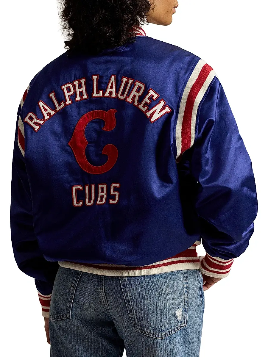 Polo Ralph Lauren Men's Cubs Cotton-Blend Satin Bomber Jacket | Thumbnail 5 Polo Ralph Lauren Men's Cubs Cotton-Blend Satin Bomber Jacket | Thumbnail 5