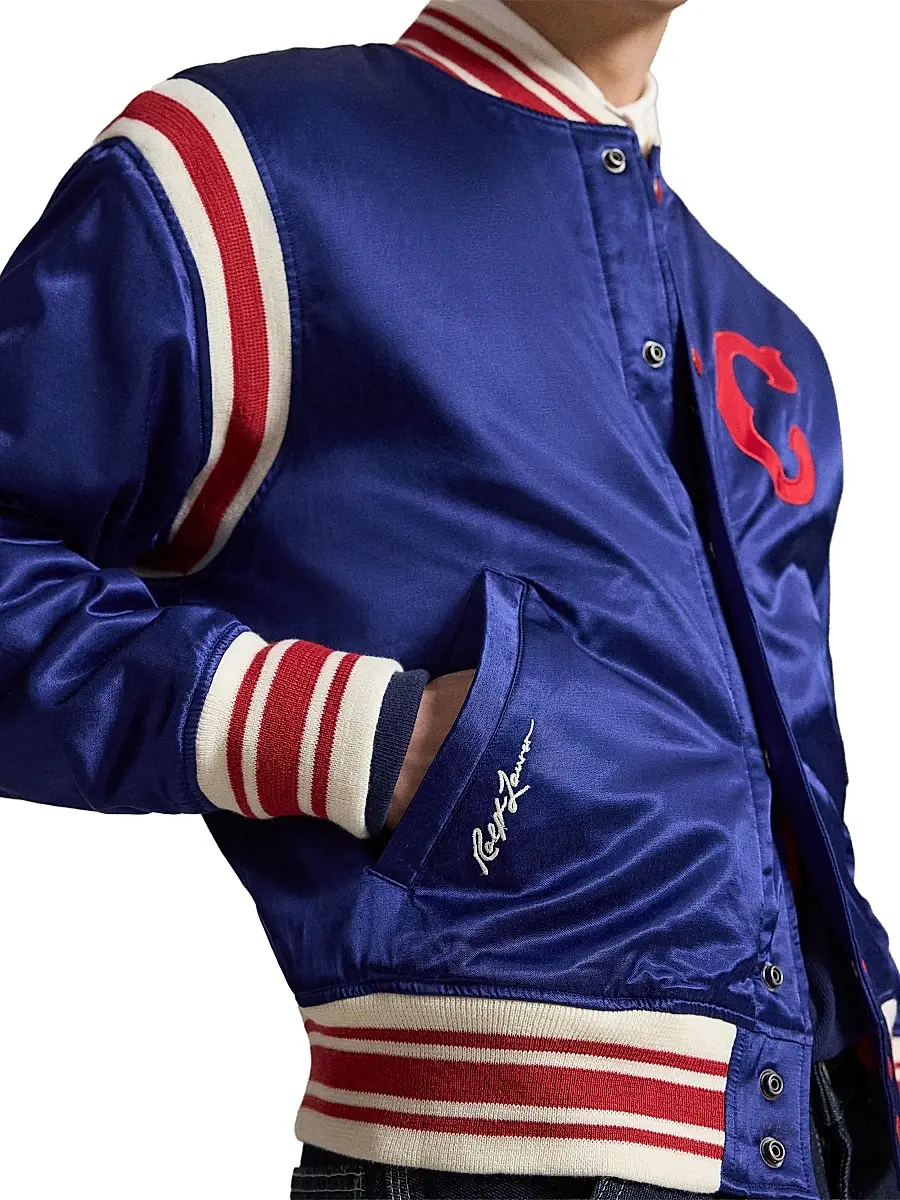 Polo Ralph Lauren Men's Cubs Cotton-Blend Satin Bomber Jacket | Thumbnail 6 Polo Ralph Lauren Men's Cubs Cotton-Blend Satin Bomber Jacket | Thumbnail 6
