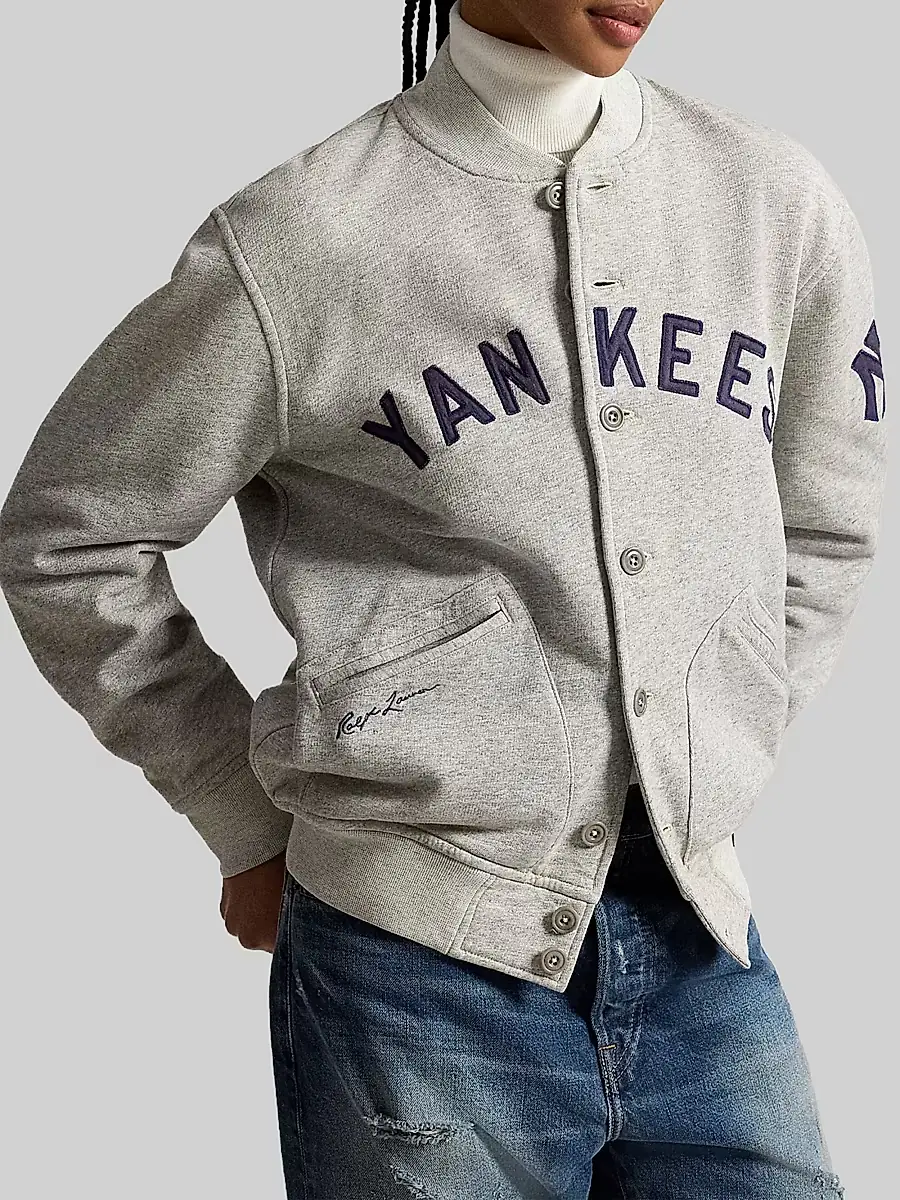 Polo Ralph Lauren Men's Yankees Vintage Fleece Bomber Jacket | Thumbnail 6