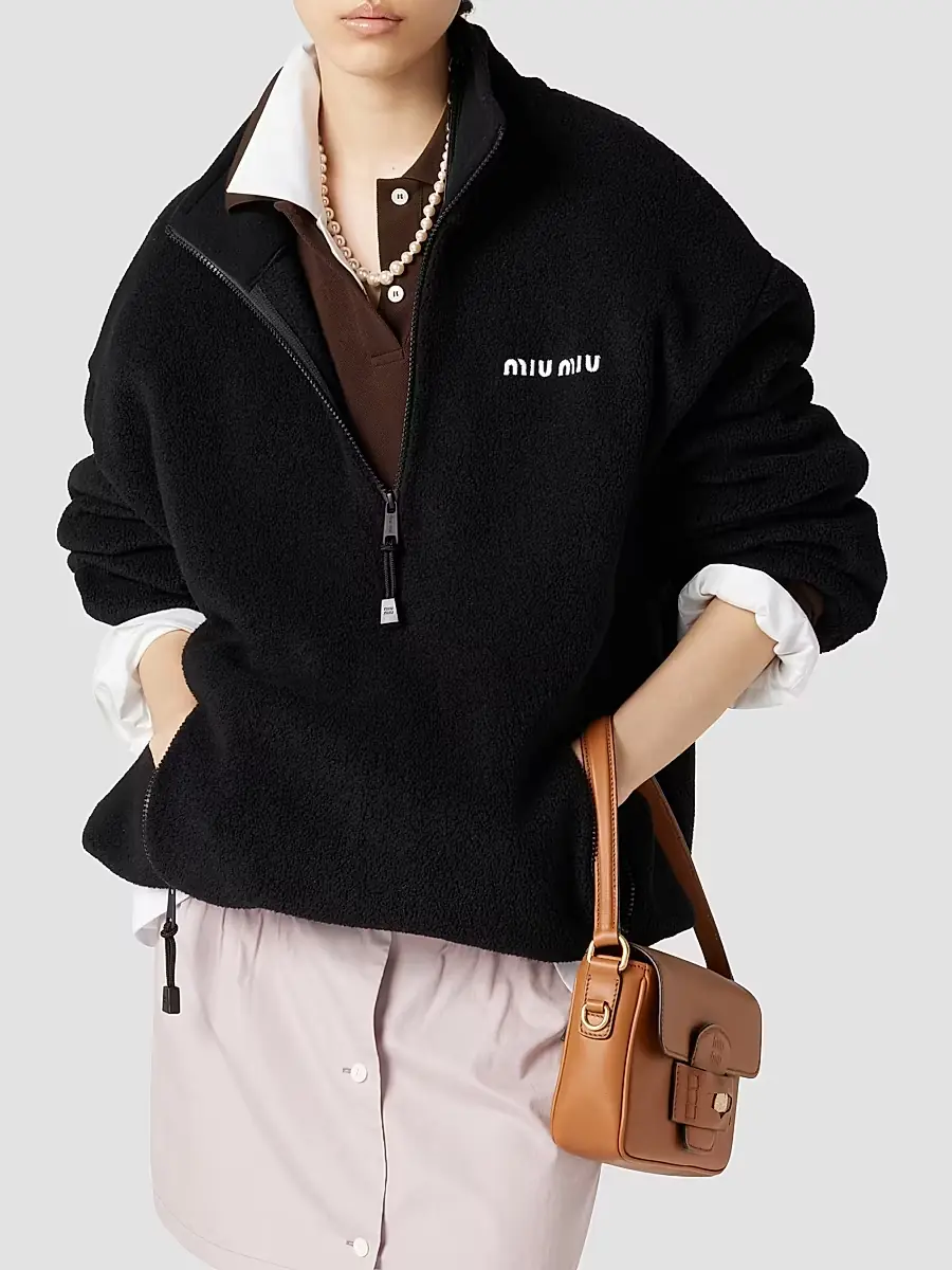 Miu Miu Women's Fleece Sweatshirt - Black | Thumbnail 2