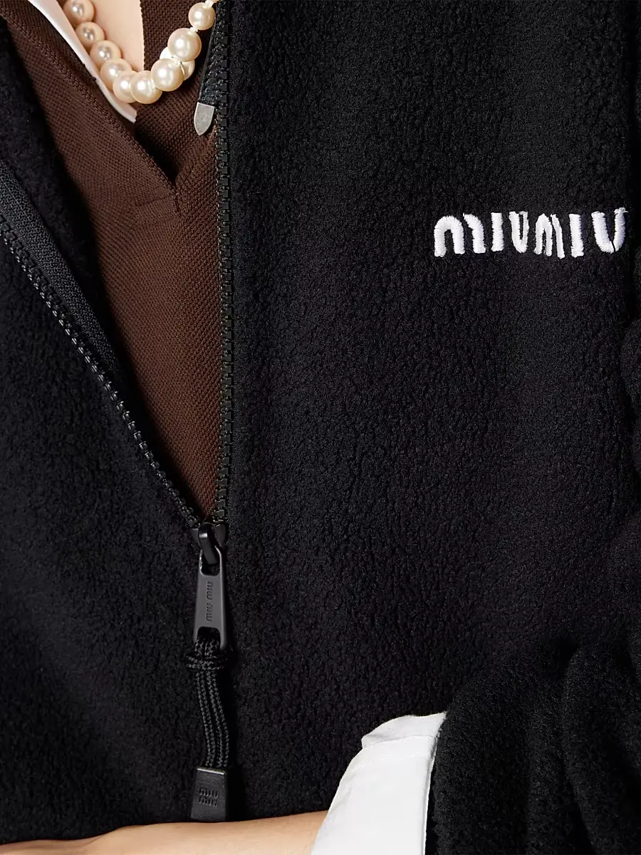Miu Miu Women's Fleece Sweatshirt - Black | Thumbnail 6