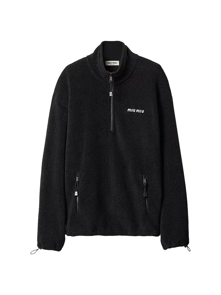 Miu Miu Women's Fleece Sweatshirt - Black | Image 1 Miu Miu Women's Fleece Sweatshirt - Black | Image 1
