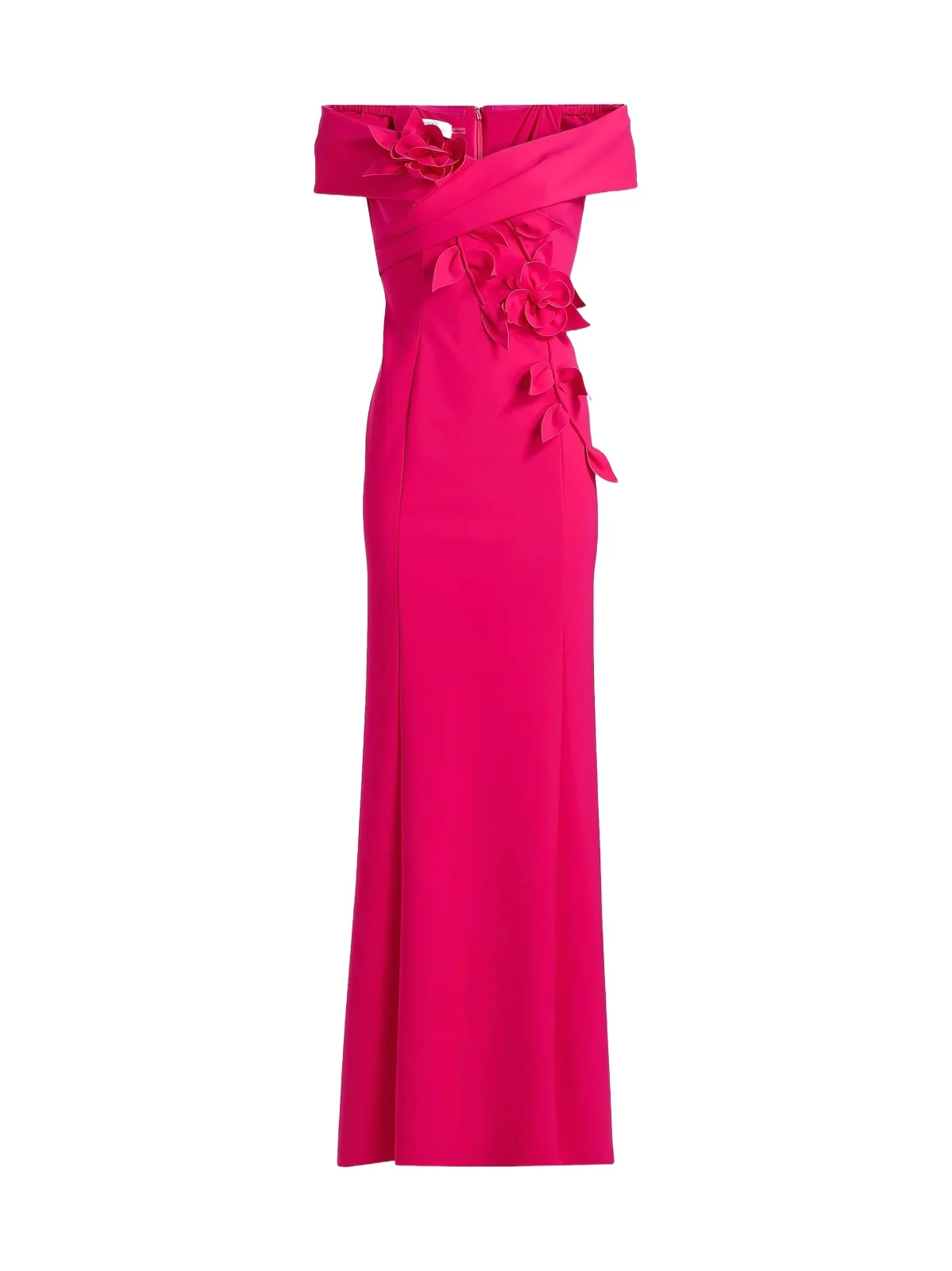 Women's Scuba Flower Off-The-Shoulder Gown Women's Scuba Flower Off-The-Shoulder Gown