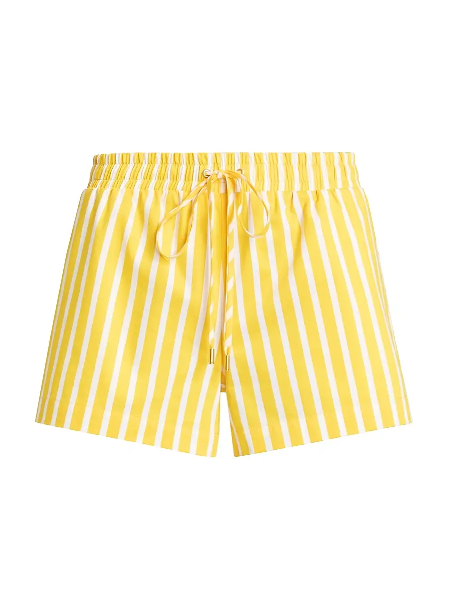 L'Agence Women's Royce Striped Cotton-Blend Drawstring Shorts