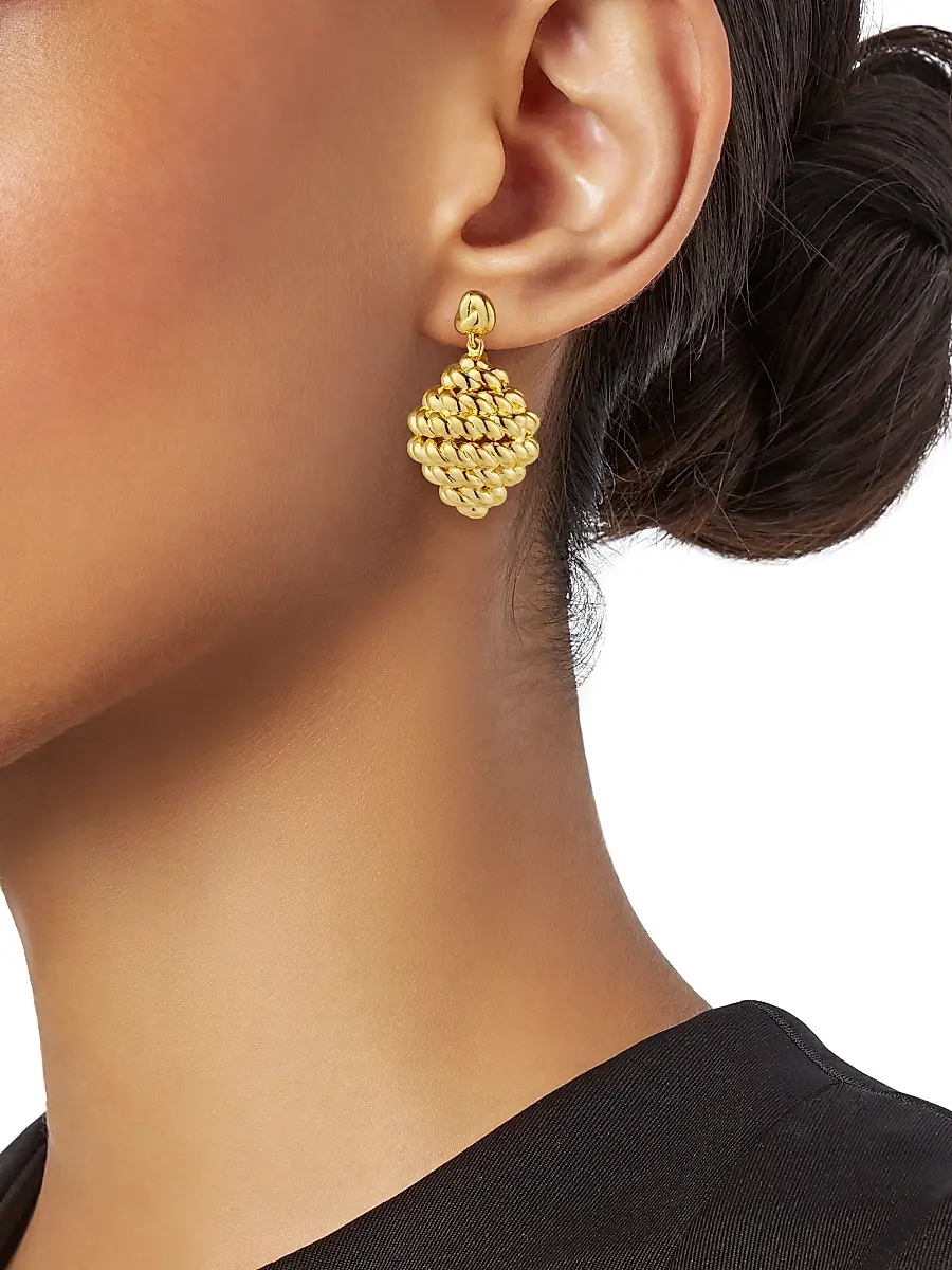 Toteme Women's 24K-Gold-Plated Knotted Rope Drop Earrings - Gold | Thumbnail 2 Toteme Women's 24K-Gold-Plated Knotted Rope Drop Earrings - Gold | Thumbnail 2