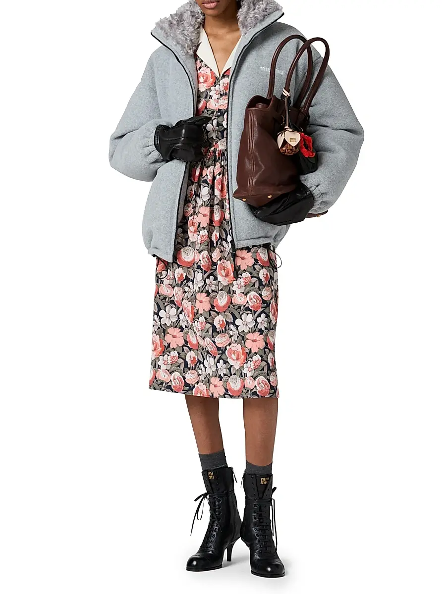Miu Miu Women's Fleece Down Jacket | Thumbnail 6