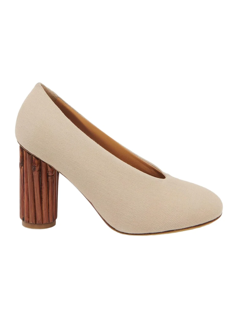 MOSCHINO Women's Round Toe Cotton Pumps