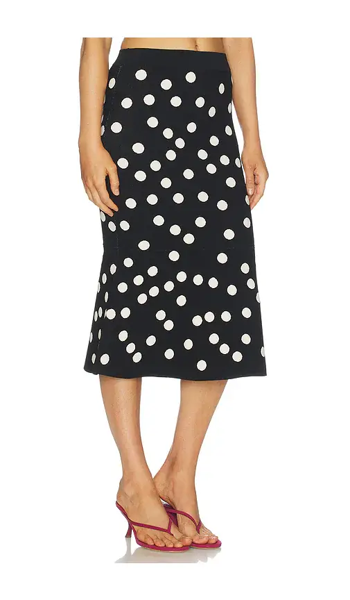 L'Agence Mae Polka Dot Flare Skirt | Thumbnail 2 L'Agence Mae Polka Dot Flare Skirt | Thumbnail 2