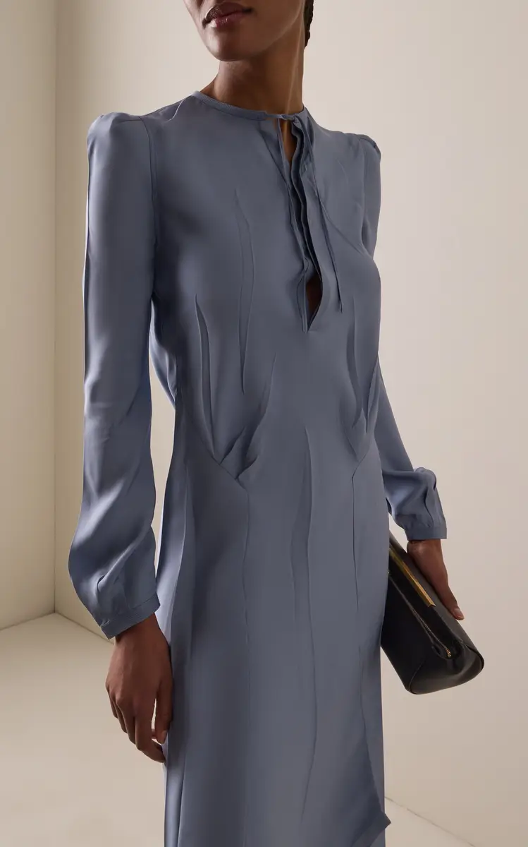 Lemaire Creased Bias Twill Midi Dress | Thumbnail 3 Lemaire Creased Bias Twill Midi Dress | Thumbnail 3