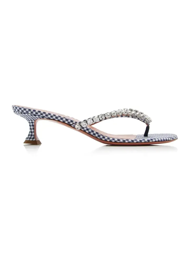 Gigi Crystal Gingham Thong Sandals Gigi Crystal Gingham Thong Sandals