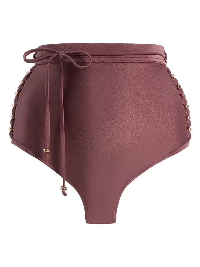 Aster Beaded High-Rise Bikini Bottom