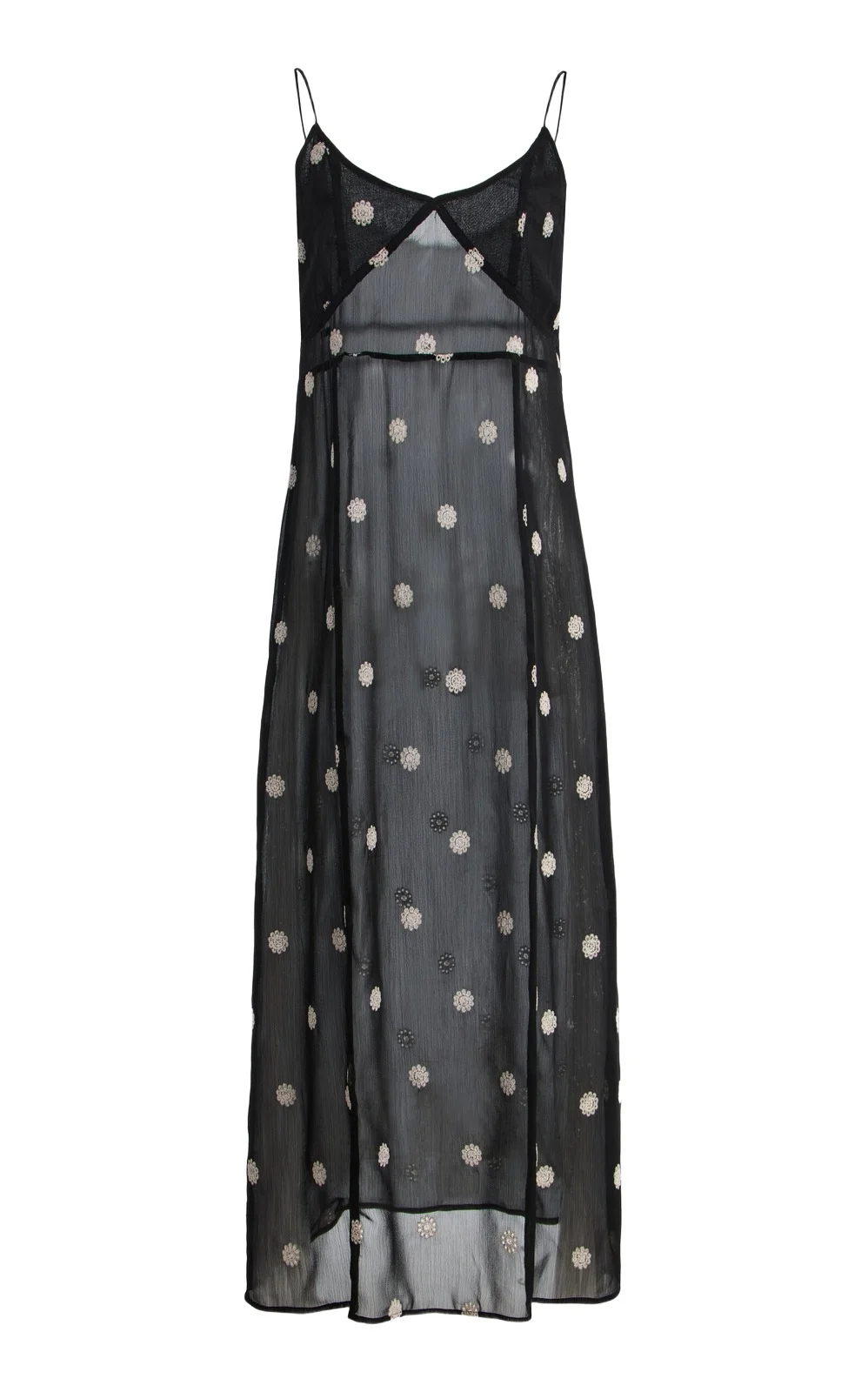 Elle Embroidered Chiffon Maxi Dress