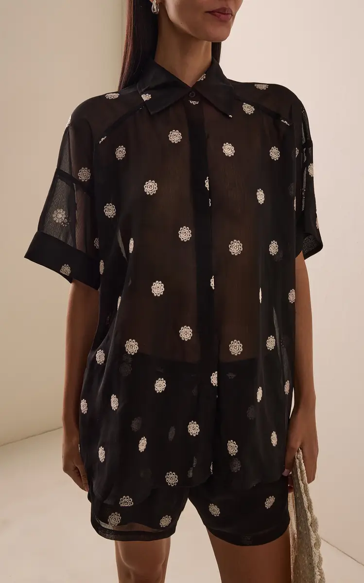ELCE Elle Embroidered Chiffon Shirt | Thumbnail 2