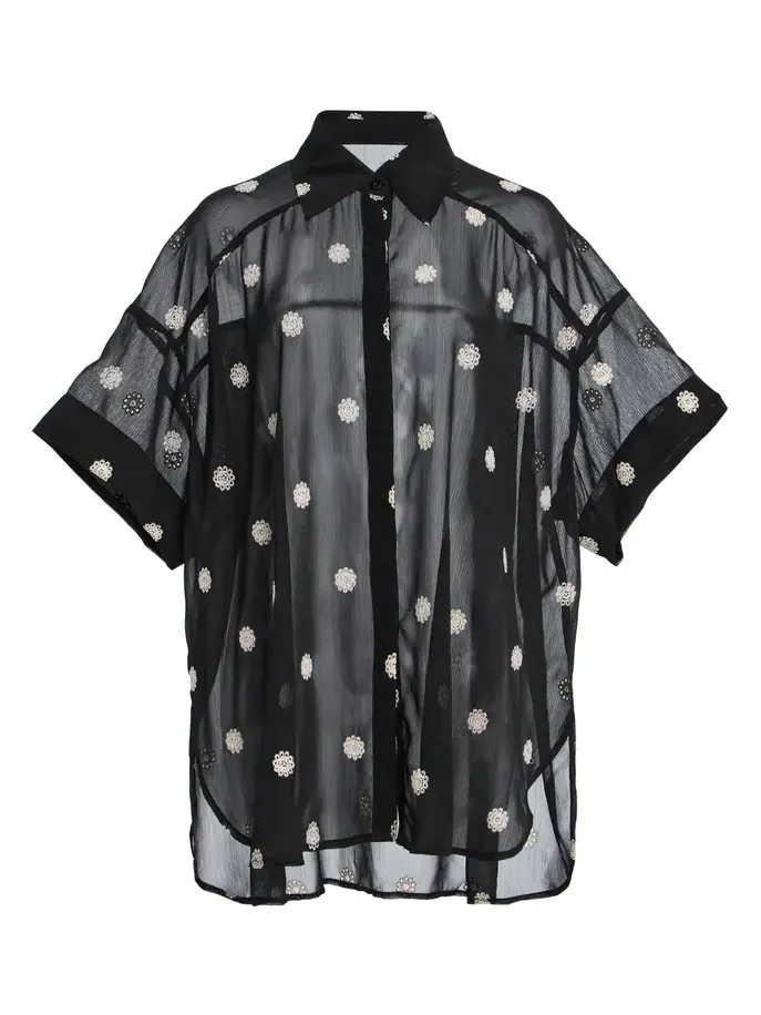 Elle Embroidered Chiffon Shirt