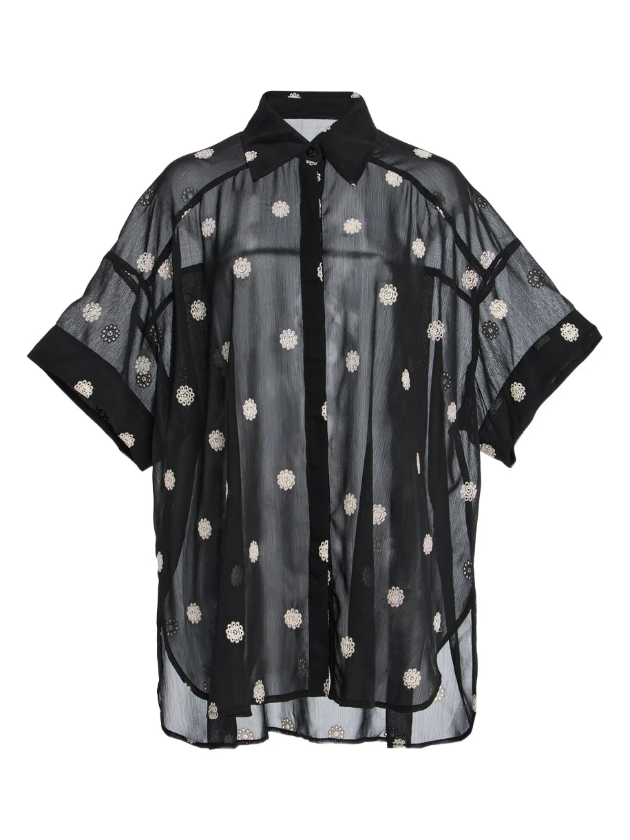 Elle Embroidered Chiffon Shirt Elle Embroidered Chiffon Shirt
