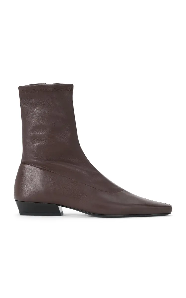STAUD Wally Flat Leather Ankle Boots | Image 1 STAUD Wally Flat Leather Ankle Boots | Image 1
