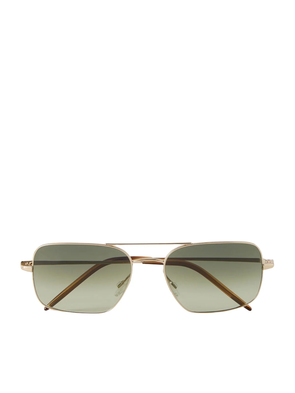 Oliver Peoples Victory II Double-Bridge Aviator-Style Gold-Tone Metal Sunglasses - Men
