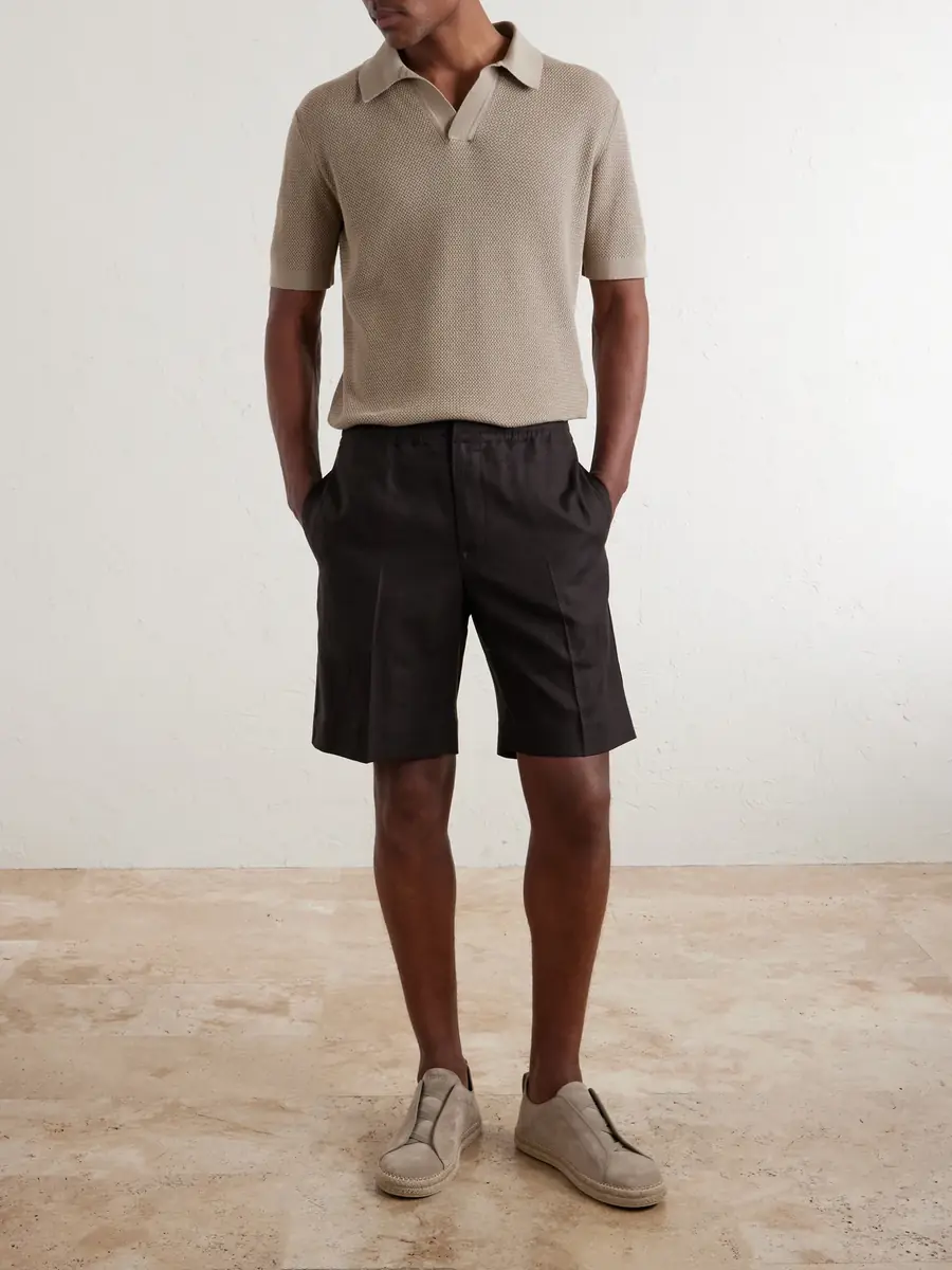 Zegna Oasi Straight-Leg Linen Shorts - Men | Thumbnail 2 Zegna Oasi Straight-Leg Linen Shorts - Men | Thumbnail 2