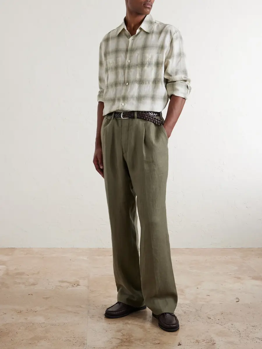 MR P. Checked Linen Shirt - Men | Thumbnail 2 MR P. Checked Linen Shirt - Men | Thumbnail 2