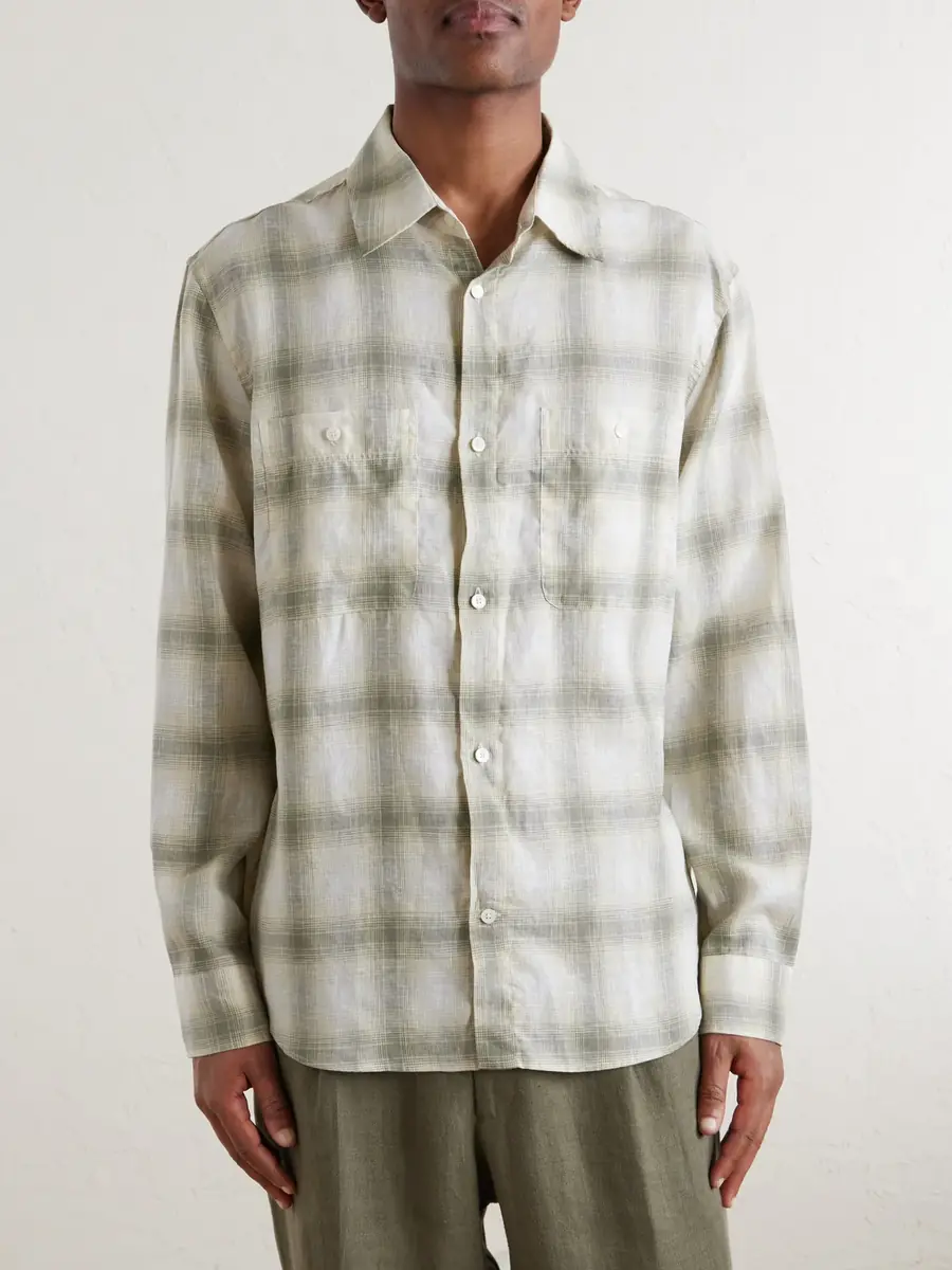 MR P. Checked Linen Shirt - Men | Thumbnail 3 MR P. Checked Linen Shirt - Men | Thumbnail 3