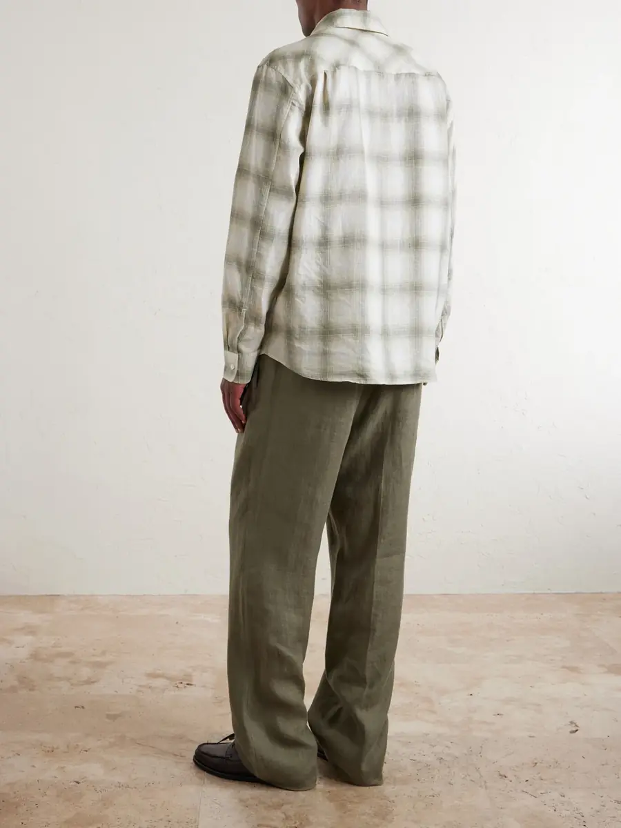 MR P. Checked Linen Shirt - Men | Thumbnail 4 MR P. Checked Linen Shirt - Men | Thumbnail 4