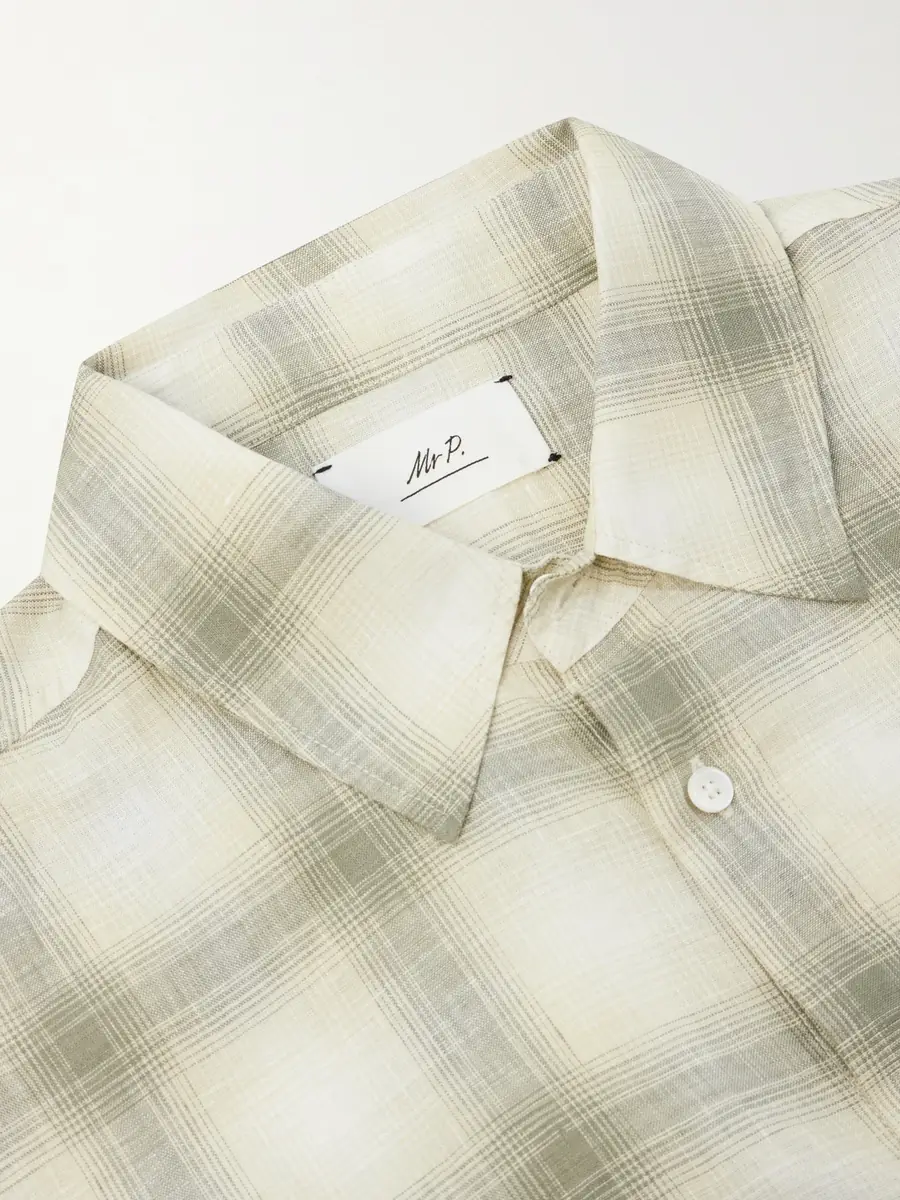 MR P. Checked Linen Shirt - Men | Thumbnail 6 MR P. Checked Linen Shirt - Men | Thumbnail 6