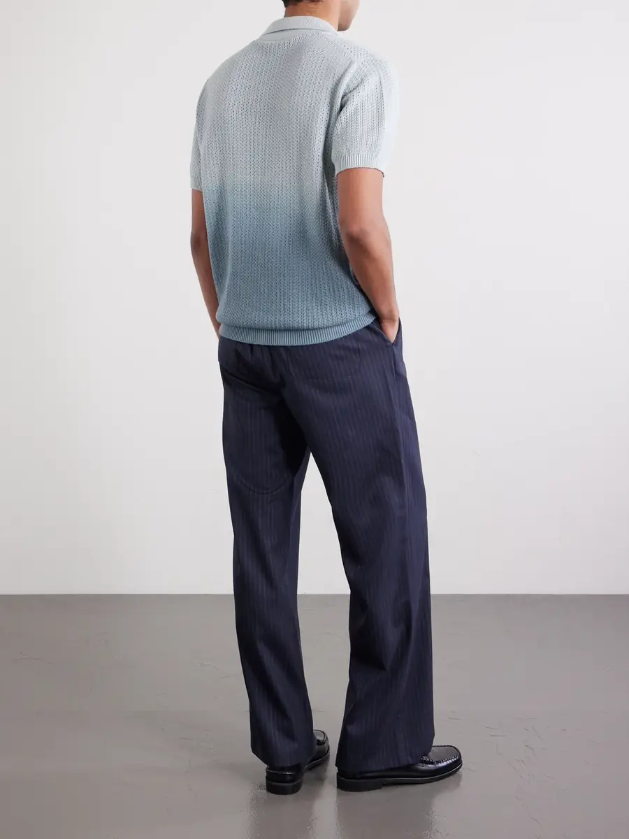 MR P. Open-Collar Knitted Organic Cotton Polo Shirt - Men | Thumbnail 4 MR P. Open-Collar Knitted Organic Cotton Polo Shirt - Men | Thumbnail 4