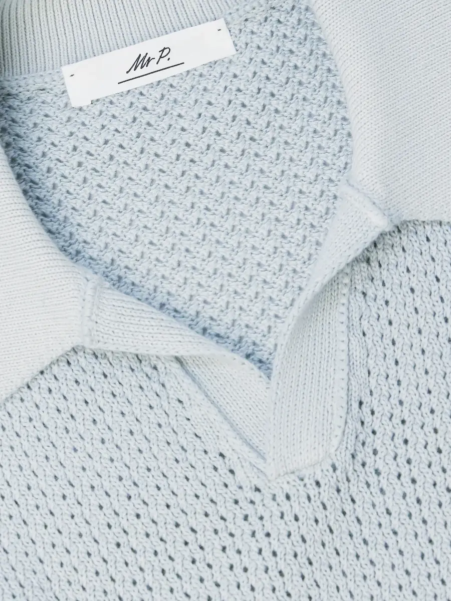 MR P. Open-Collar Knitted Organic Cotton Polo Shirt - Men | Thumbnail 6 MR P. Open-Collar Knitted Organic Cotton Polo Shirt - Men | Thumbnail 6
