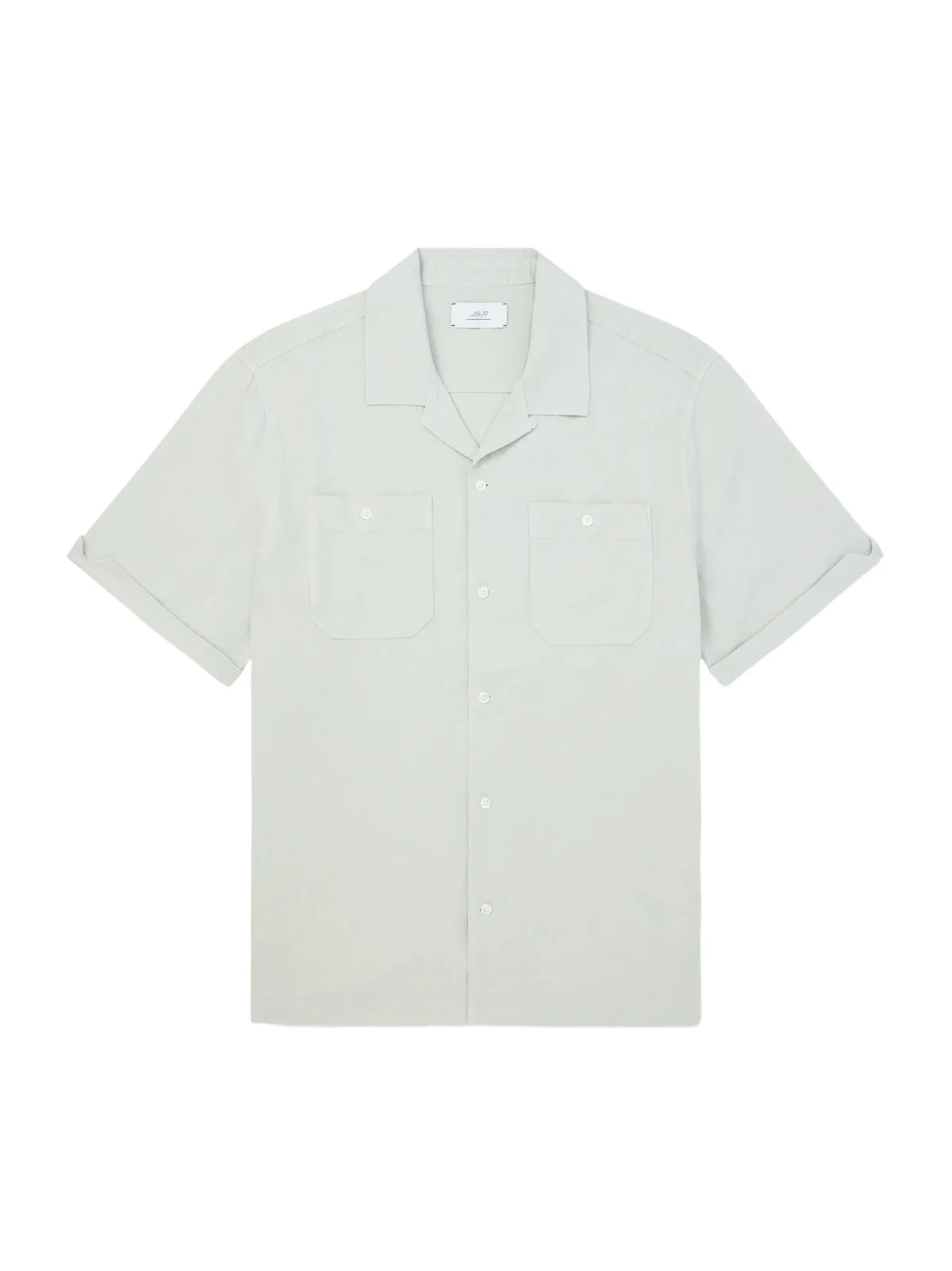Convertible-Collar Garment-Dyed Linen Shirt - Men