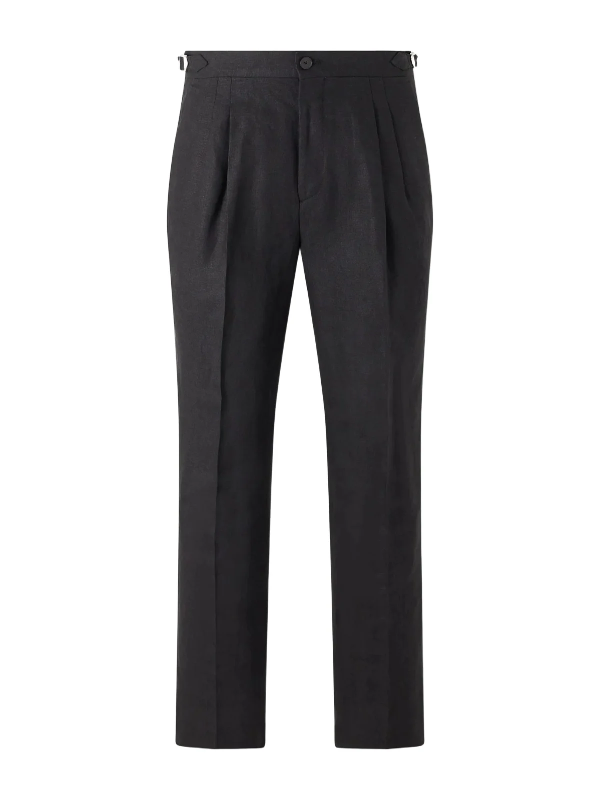 Straight-Leg Pleated Linen Trousers - Men