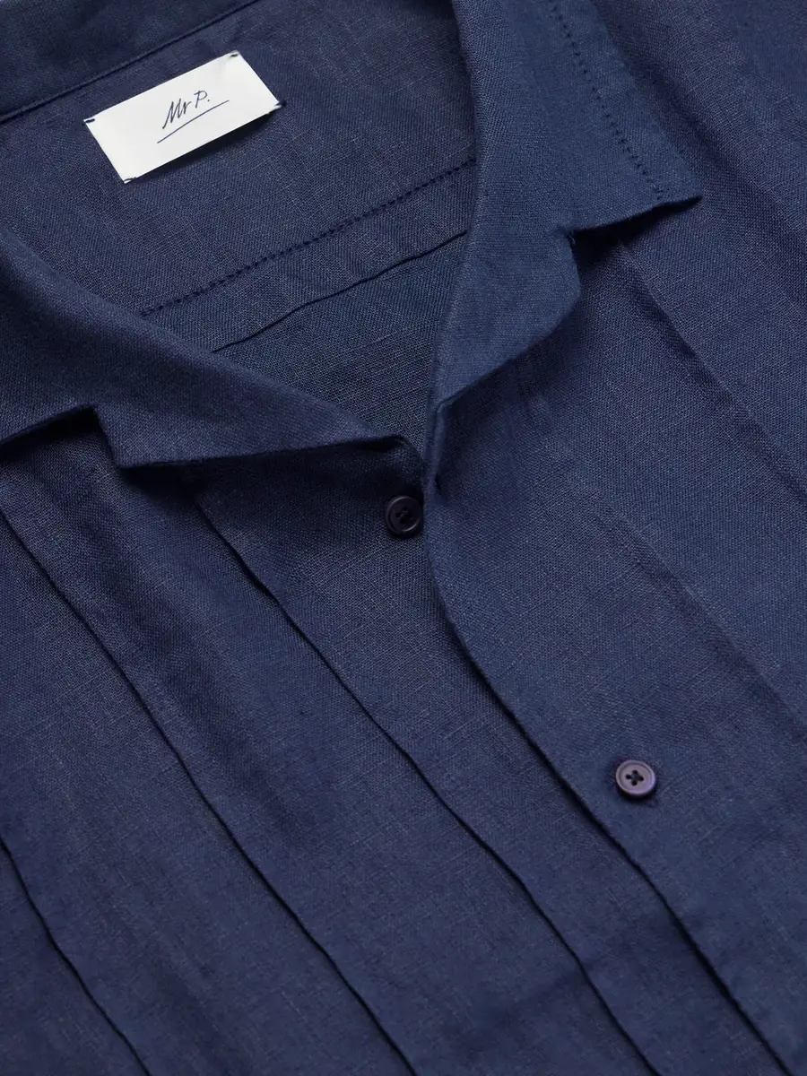 MR P. Camp-Collar Embroidered Pintucked Linen Shirt - Men | Thumbnail 6 MR P. Camp-Collar Embroidered Pintucked Linen Shirt - Men | Thumbnail 6