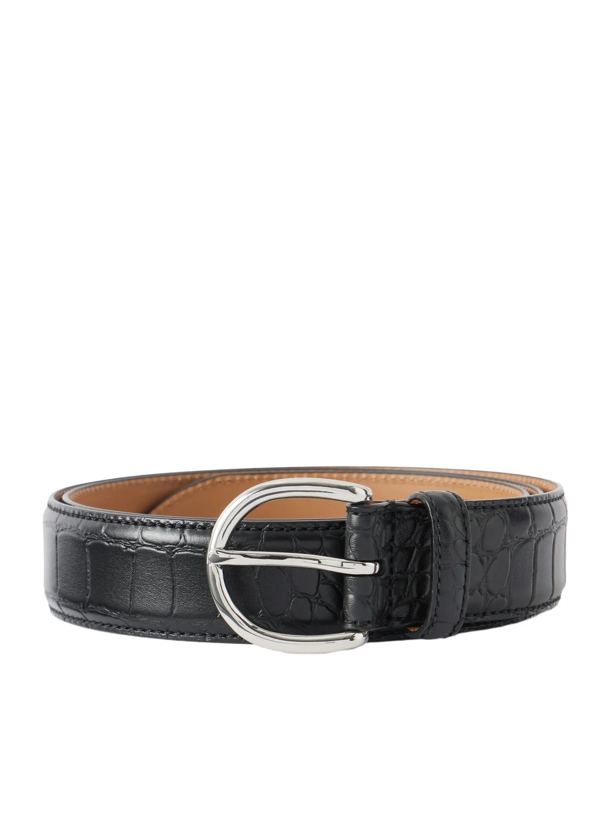 MORJAS 3cm Croc-Effect Leather Belt - Men