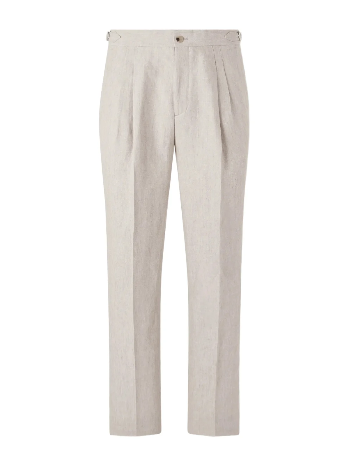 Straight-Leg Pleated Linen Trousers - Men Straight-Leg Pleated Linen Trousers - Men