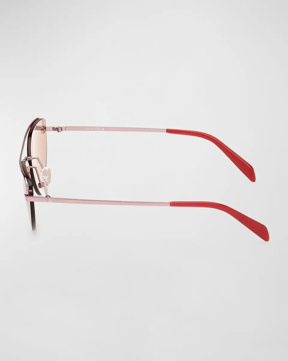 Pucci Semi-Rimmed Metal & Acetate Cat-Eye Sunglasses | Thumbnail 3