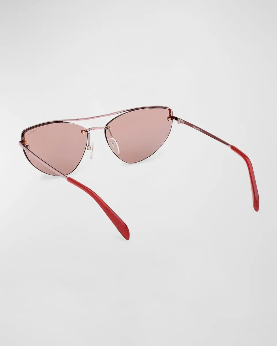 Pucci Semi-Rimmed Metal & Acetate Cat-Eye Sunglasses | Thumbnail 4