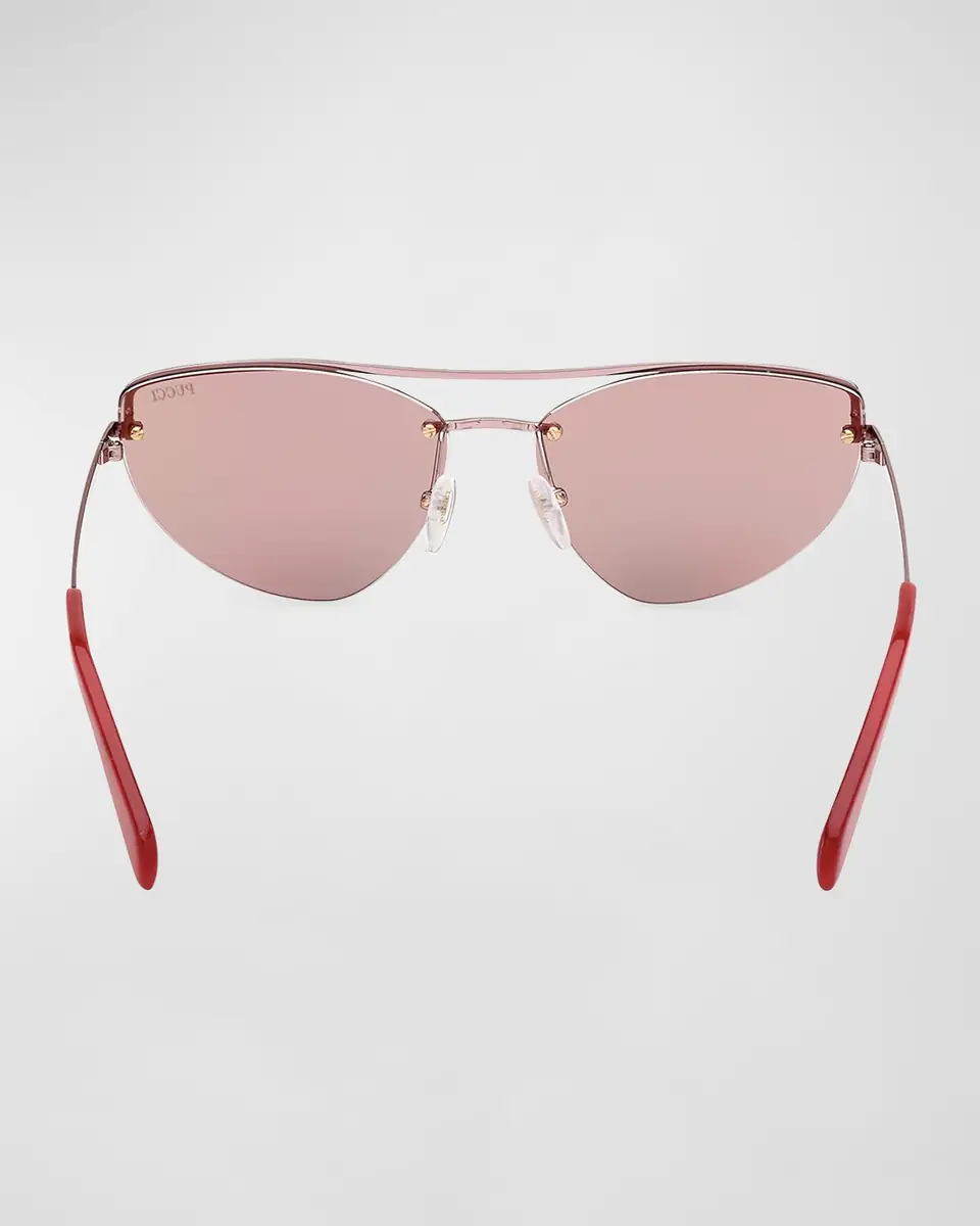 Pucci Semi-Rimmed Metal & Acetate Cat-Eye Sunglasses | Thumbnail 5