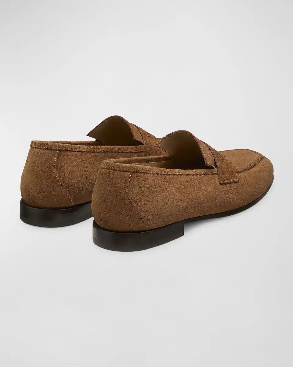 Stuart Weitzman Men's Club Suede Penny Loafers | Thumbnail 3