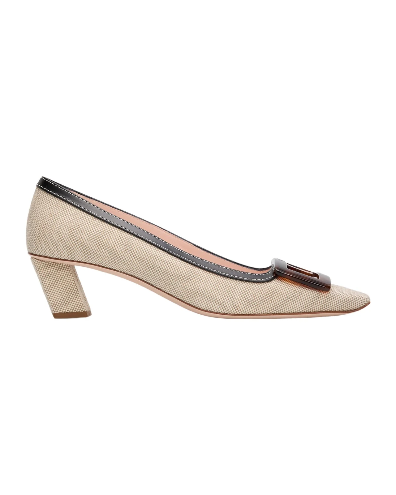 45mm Belle Vivier Turtle Linen Pumps 45mm Belle Vivier Turtle Linen Pumps