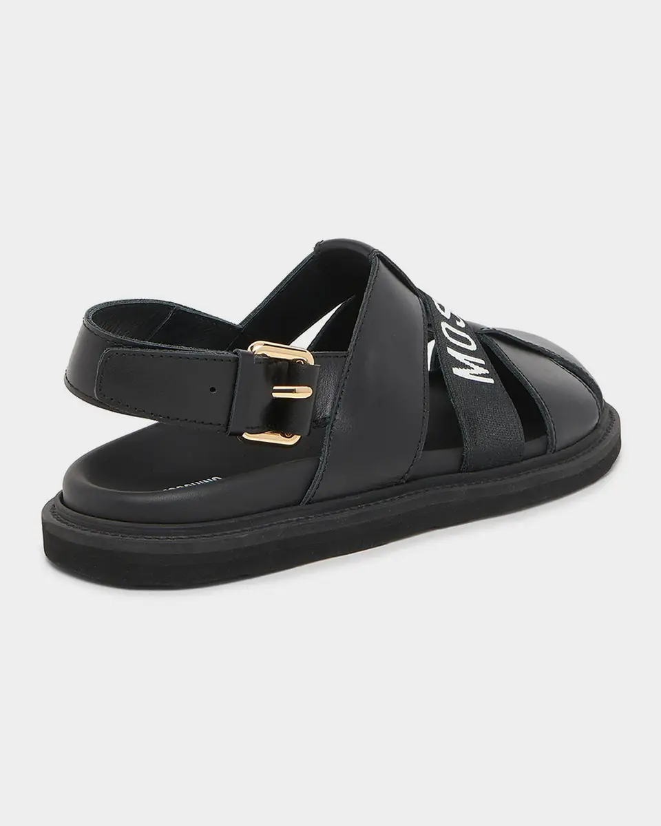 MOSCHINO Men's M Leather Sandals | Thumbnail 2 MOSCHINO Men's M Leather Sandals | Thumbnail 2