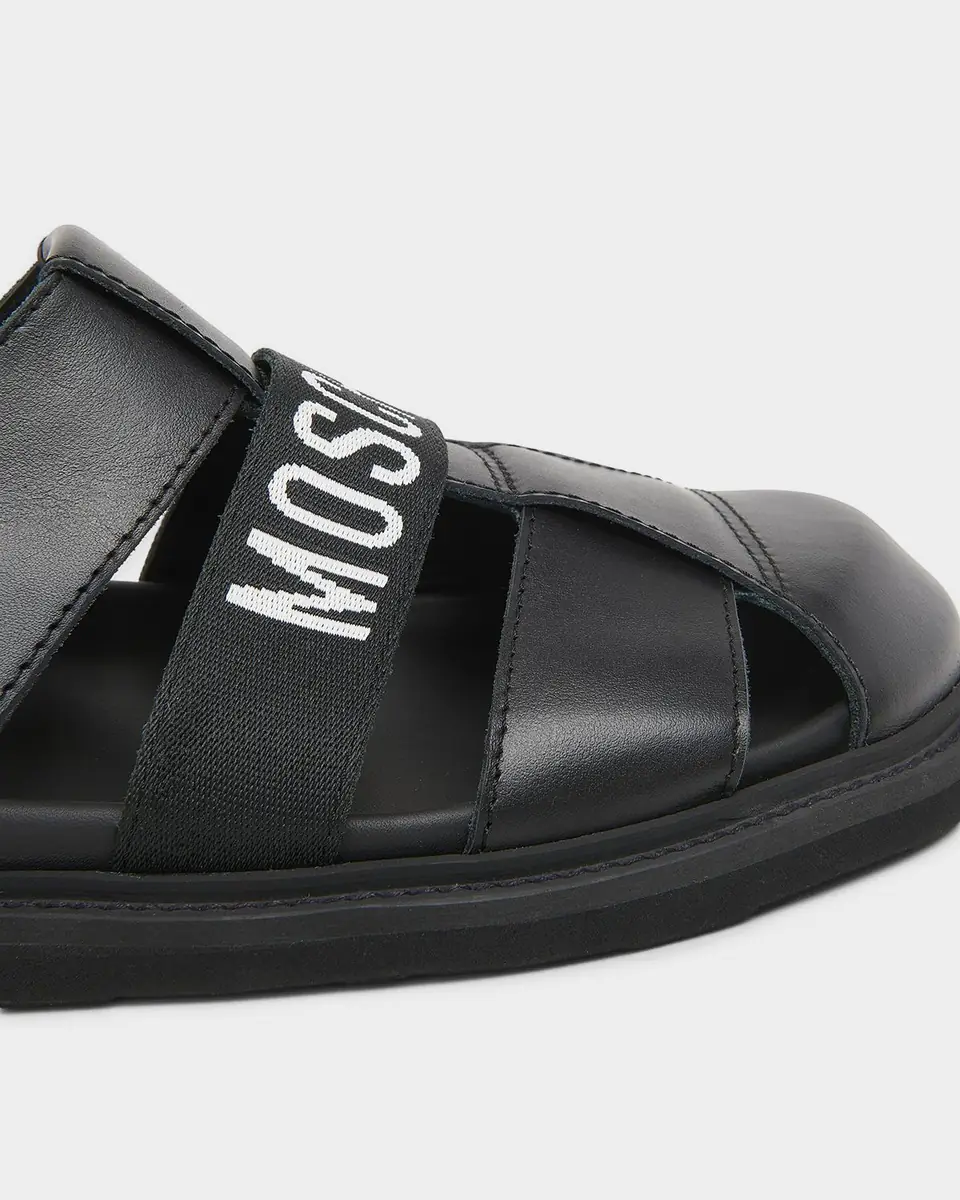 MOSCHINO Men's M Leather Sandals | Thumbnail 3 MOSCHINO Men's M Leather Sandals | Thumbnail 3