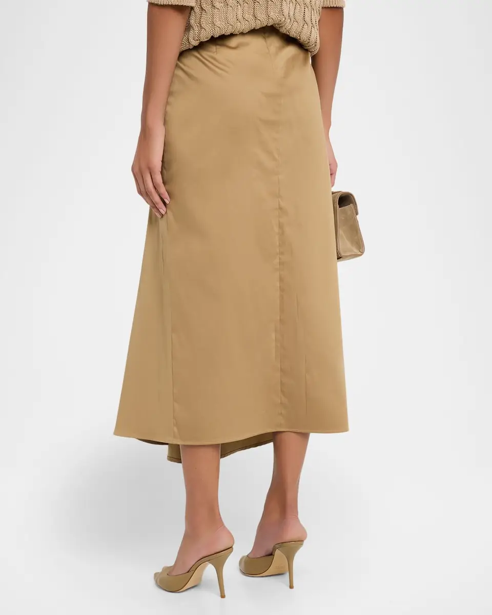 Max Mara Paggi Gathered Cotton Midi Skirt | Thumbnail 3