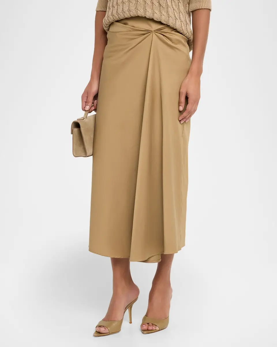 Max Mara Paggi Gathered Cotton Midi Skirt | Thumbnail 4