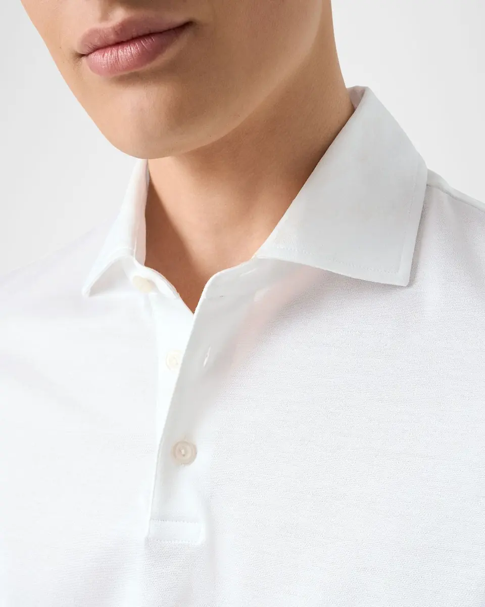 Eton Men's Filo di Scozia Cotton Jaquard Polo Shirt | Thumbnail 4 Eton Men's Filo di Scozia Cotton Jaquard Polo Shirt | Thumbnail 4