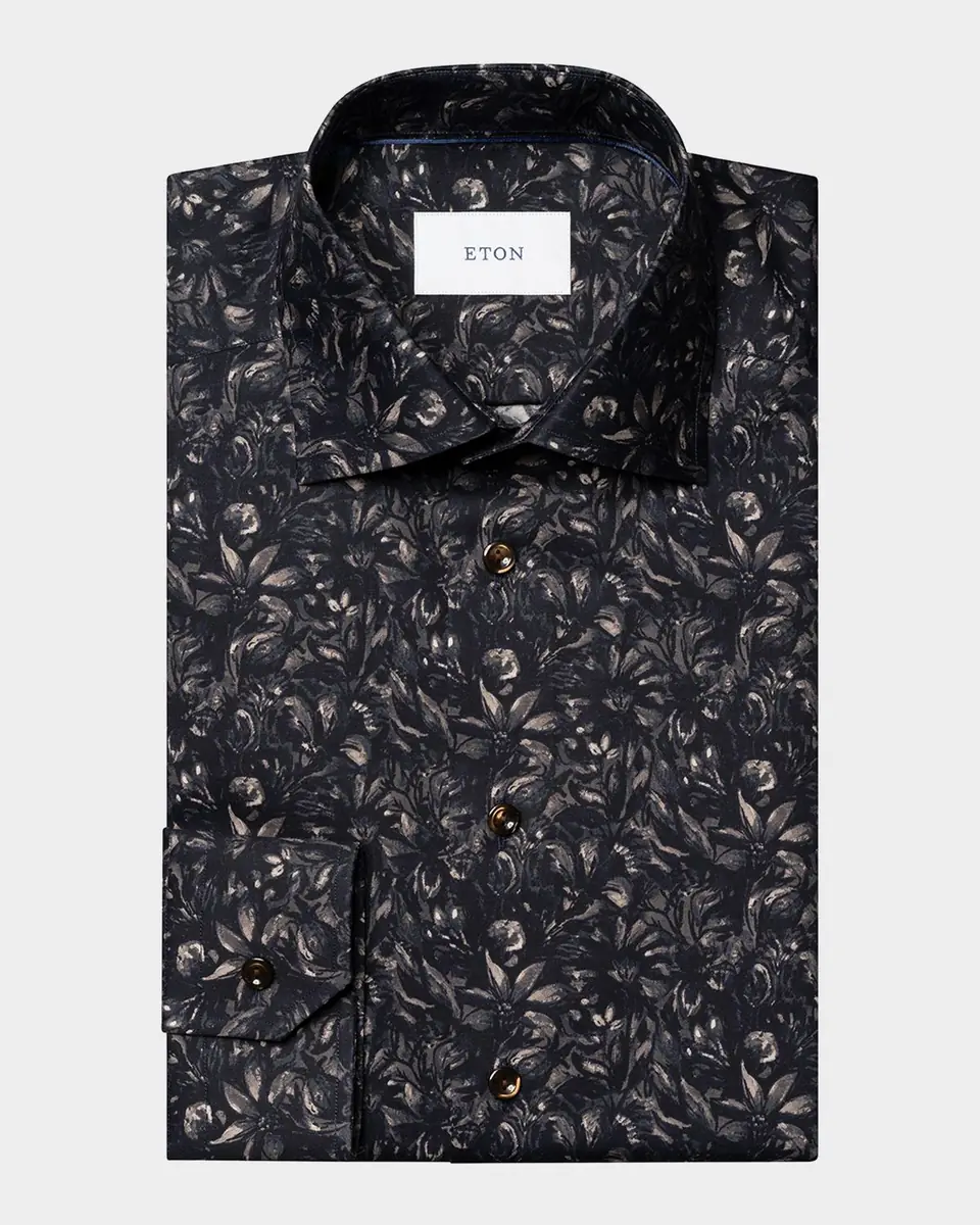 Eton Men's Slim Fit Floral Twill Dress Shirt | Thumbnail 2 Eton Men's Slim Fit Floral Twill Dress Shirt | Thumbnail 2