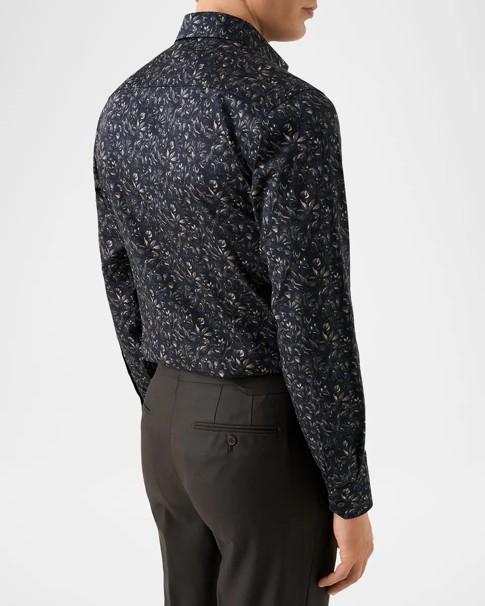 Eton Men's Slim Fit Floral Twill Dress Shirt | Thumbnail 3 Eton Men's Slim Fit Floral Twill Dress Shirt | Thumbnail 3
