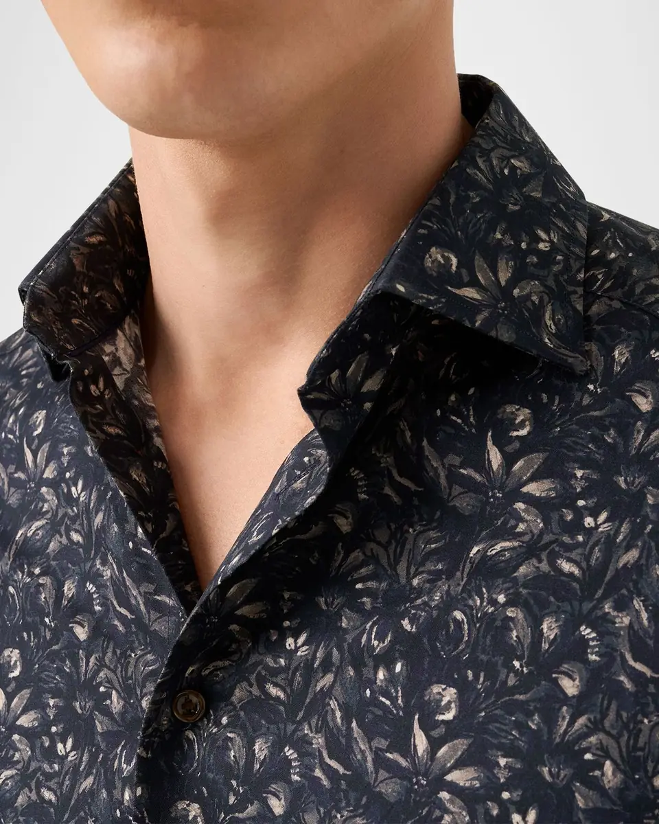 Eton Men's Slim Fit Floral Twill Dress Shirt | Thumbnail 5 Eton Men's Slim Fit Floral Twill Dress Shirt | Thumbnail 5